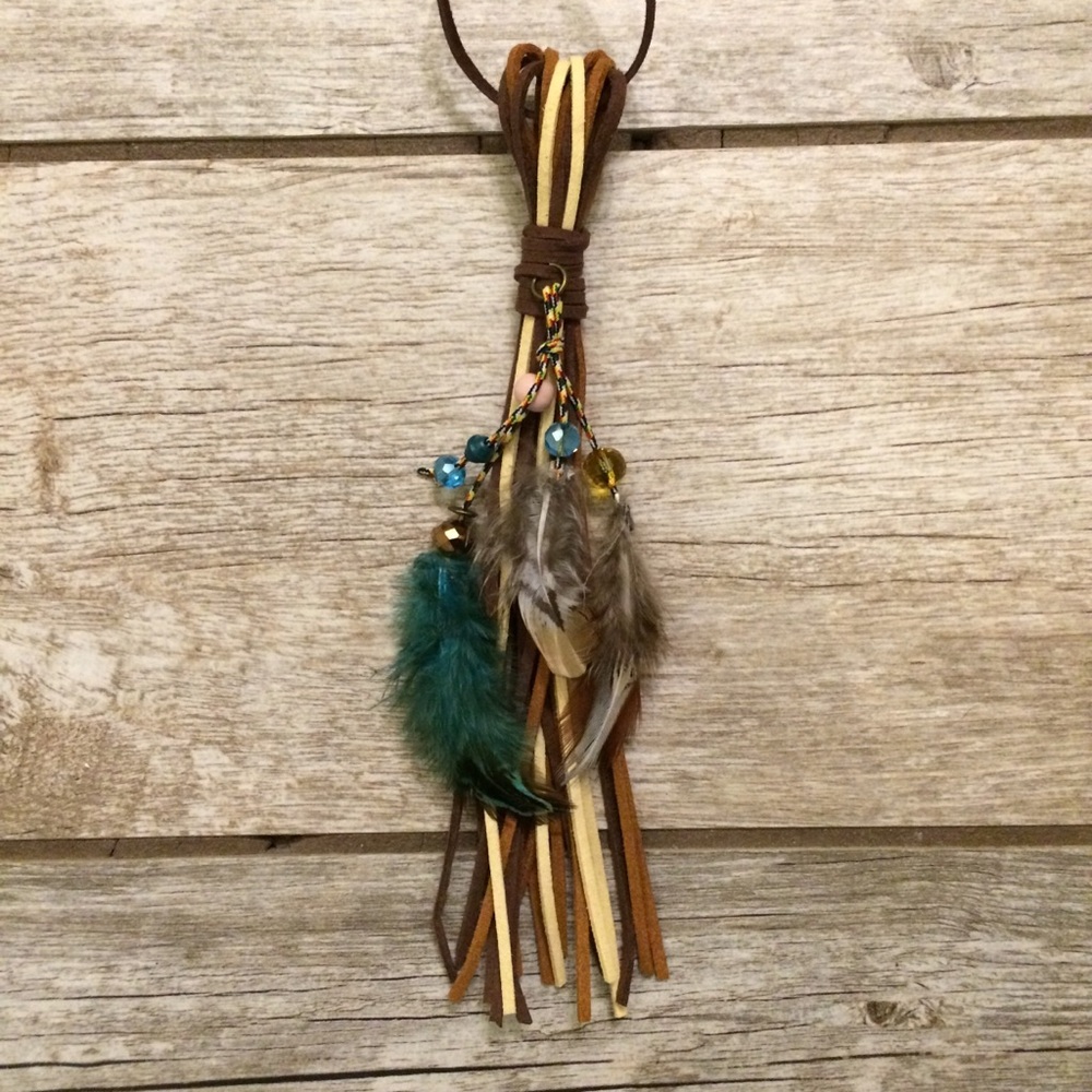 Western suede with feathers tassel